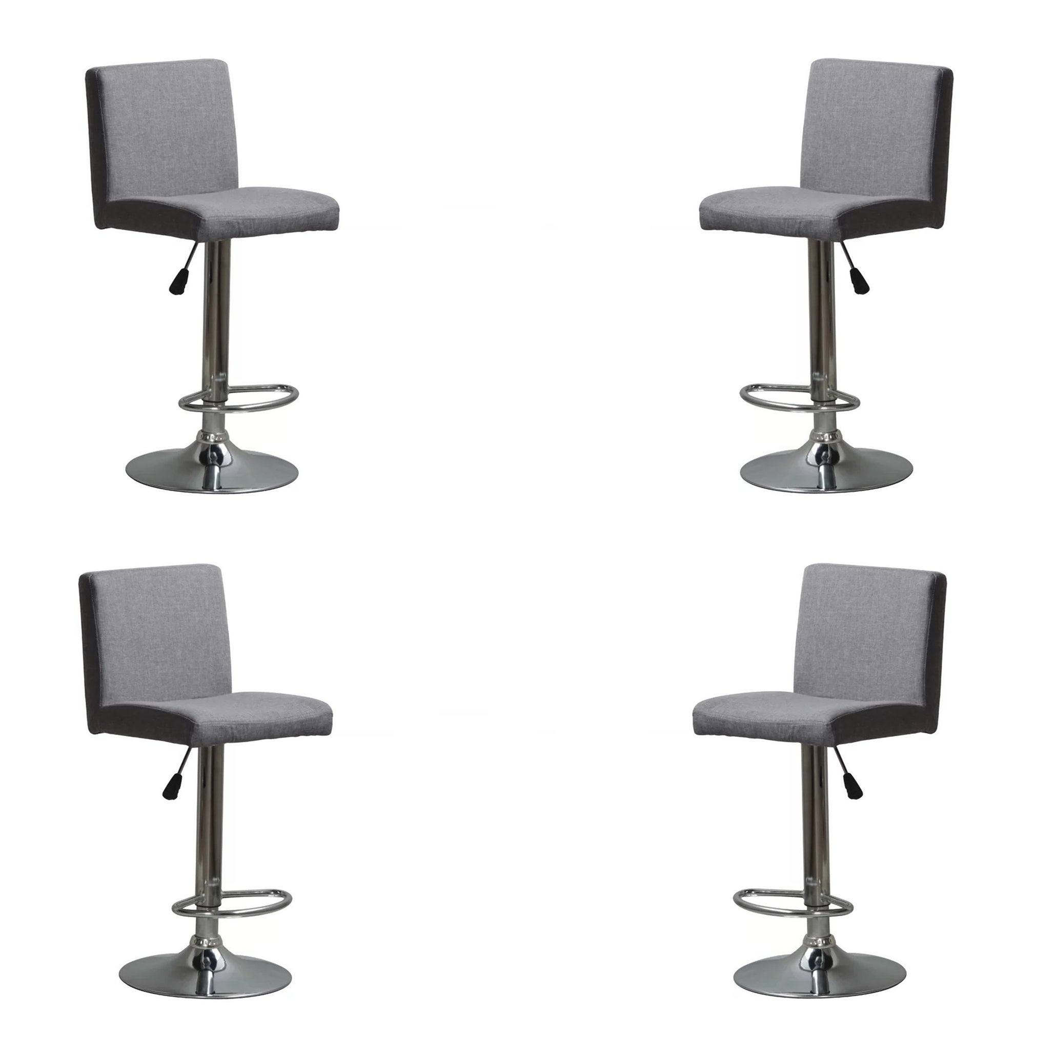 Plain Grey Adjustable Stool (Set of 4) - 43