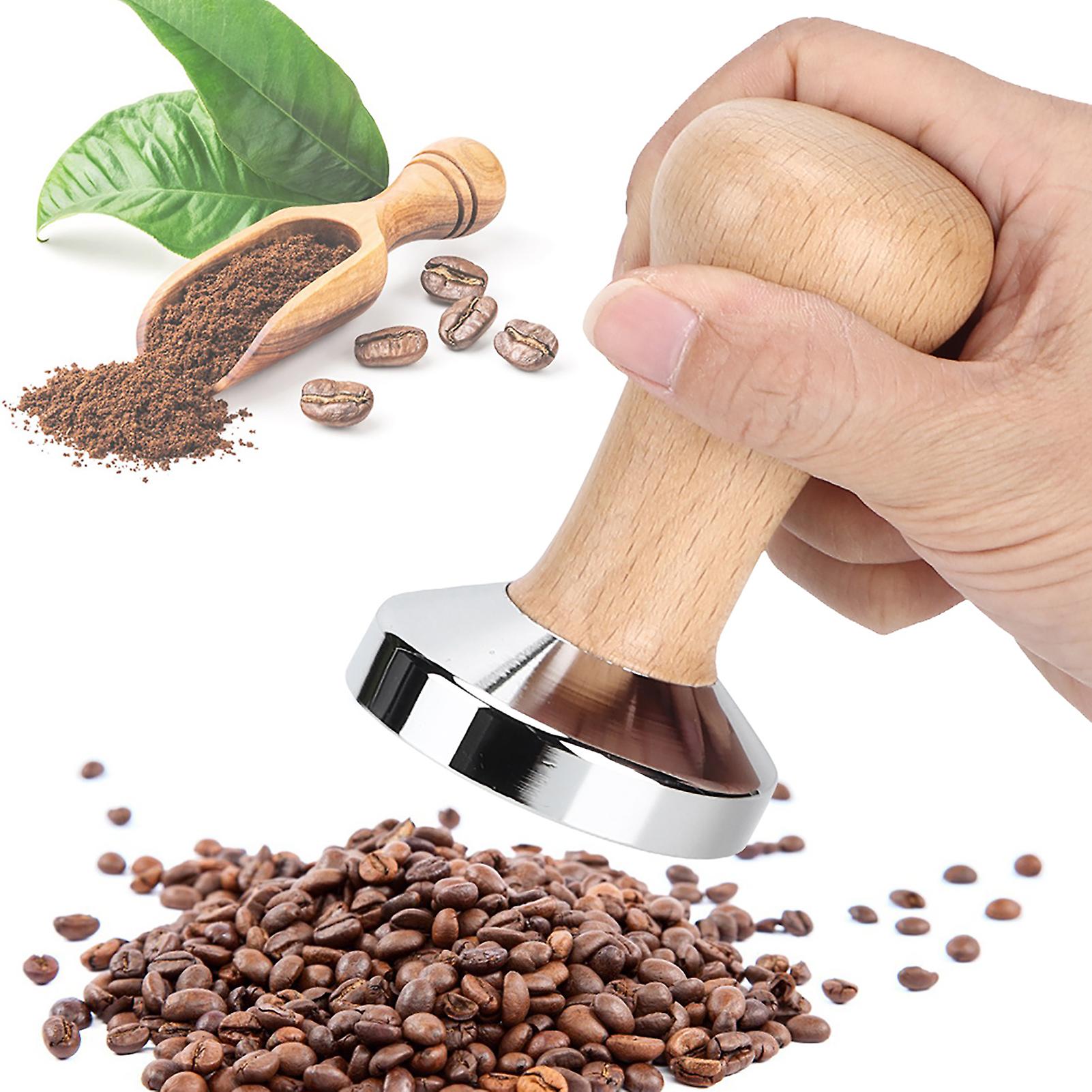 Wood Handle Coffee Tamper Stainless Steel Espresso Coffee Powder Press Hammer Coffee Accessories