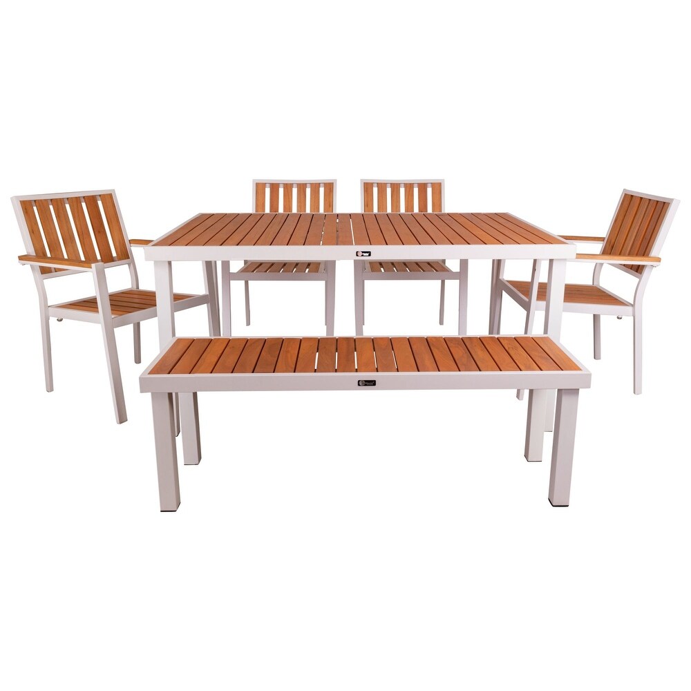 Courtyard Casual Catalina 6 Piece Dining Set with 60\