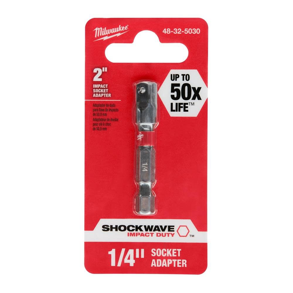 MW SHOCKWAVE 1/4 in. Hex Shank to 1/4 in. Socket Adapter 48-32-5030 from MW