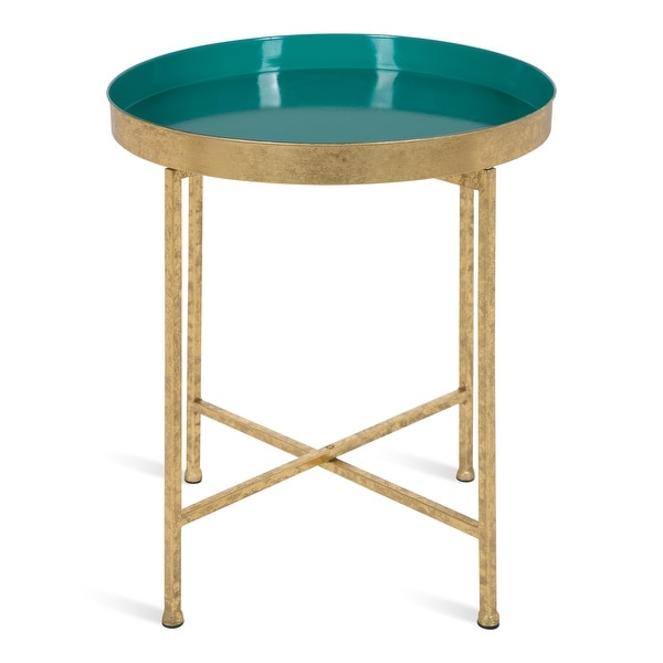 Kate and Laurel Celia Round Metal Side Table - 18.25x18.25x22