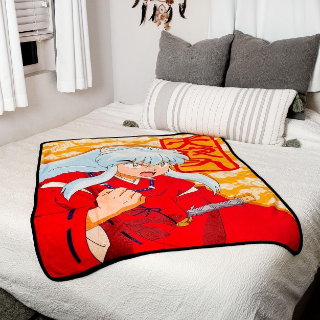 Just Funky Inuyasha Fleece Throw Blanket 45 X 60 Inches