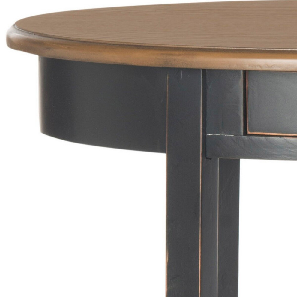 Johnson Oval End Table With Drawer  Black Oak   Transitional   Side Tables And End Tables   by Rustic Home Furniture Deco  Houzz