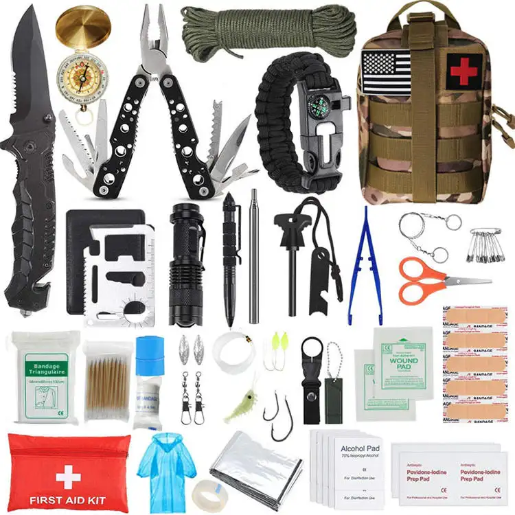 Wedacraftz Climbing Camping Hiking Emergency Equipment Tactical Survival Rescue Kit First Aid Kit Outdoor Survival Kit