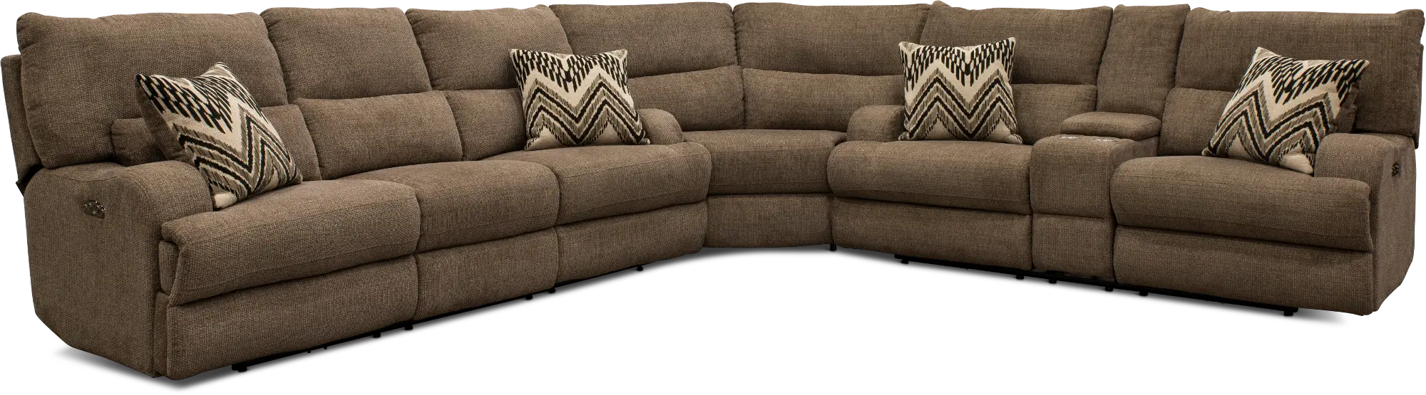 Brindle Brown 3 Piece Power Reclining Sectional