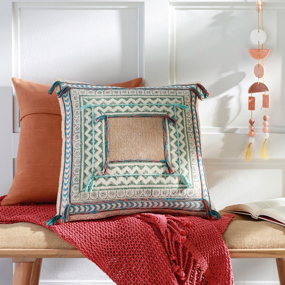 Mehreen Textured Geometric Bohemian Throw Pillow