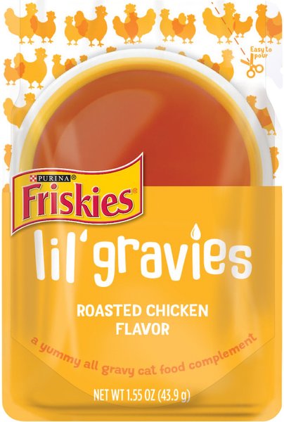 Friskies Lil' Gravies Roasted Chicken Flavor Cat Food Complement， 1.55-oz， case of 16