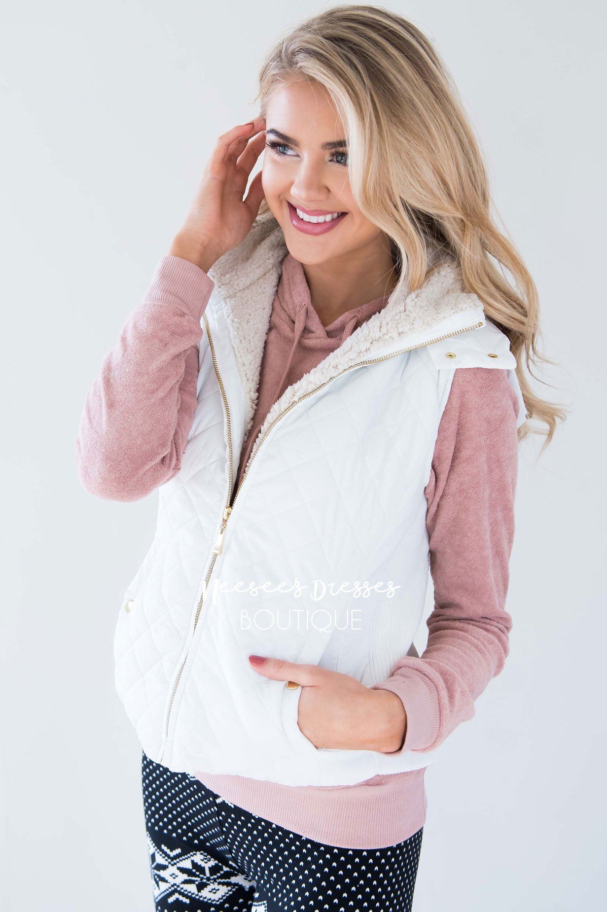 Fur Lined Quilted Vest