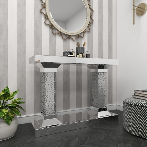 Clear MDF Glam Console Table 31 x 42 x 13 - 42 x 13 x 31