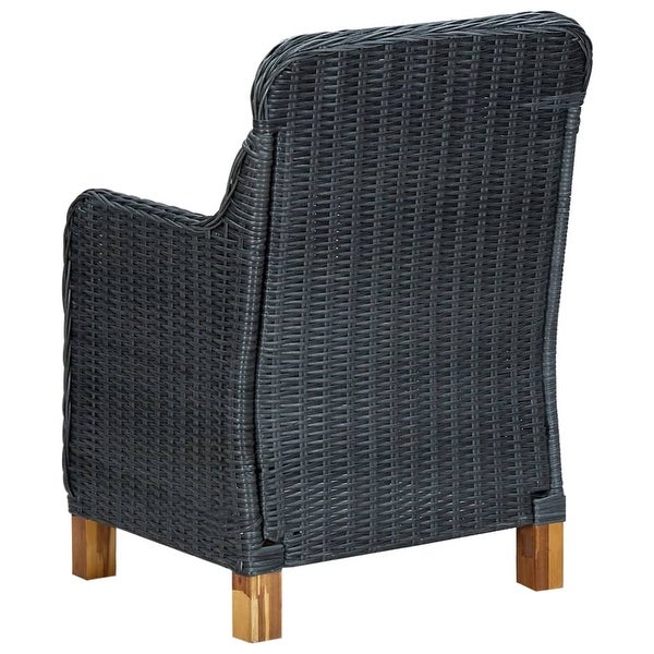 3 Piece Garden Lounge Set with Cushions Poly Rattan Dark Gray - Overstock - 35106127