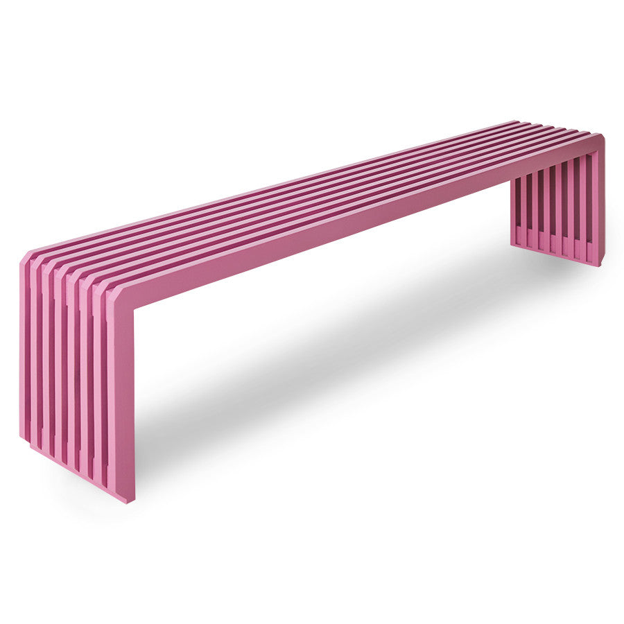 Slatted bench hot pink