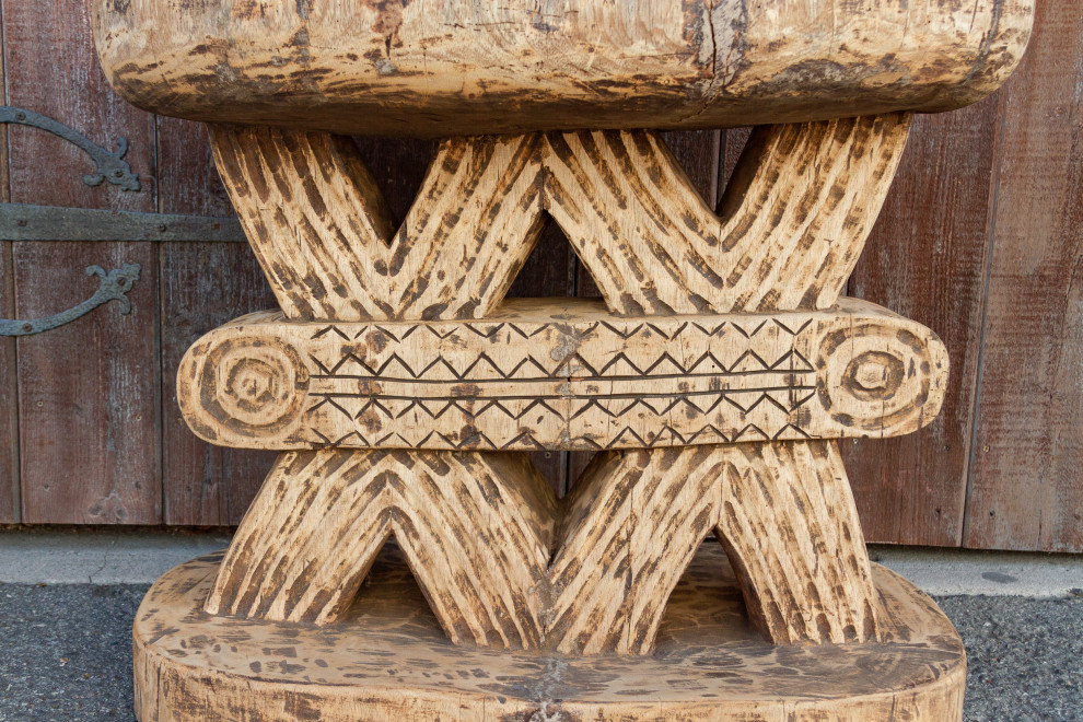 Rare Oversize Oxidize Wood Ashanti Table   Southwestern   Side Tables And End Tables   by De cor  Houzz