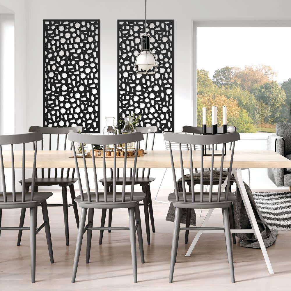 Barrette Outdoor Living 3 ft. x 6 ft. River Rock Black Polypropylene Decorative Screen Panel 73045667