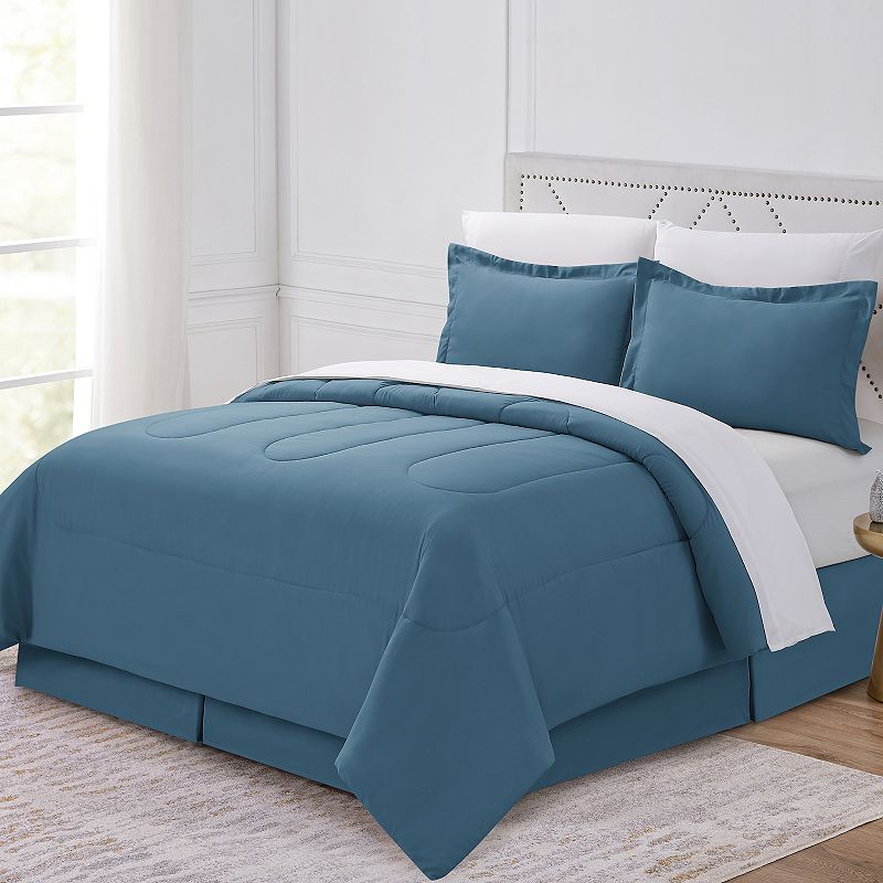 Swift Home Complete Comforter Set with Sheets and Bed Skirt