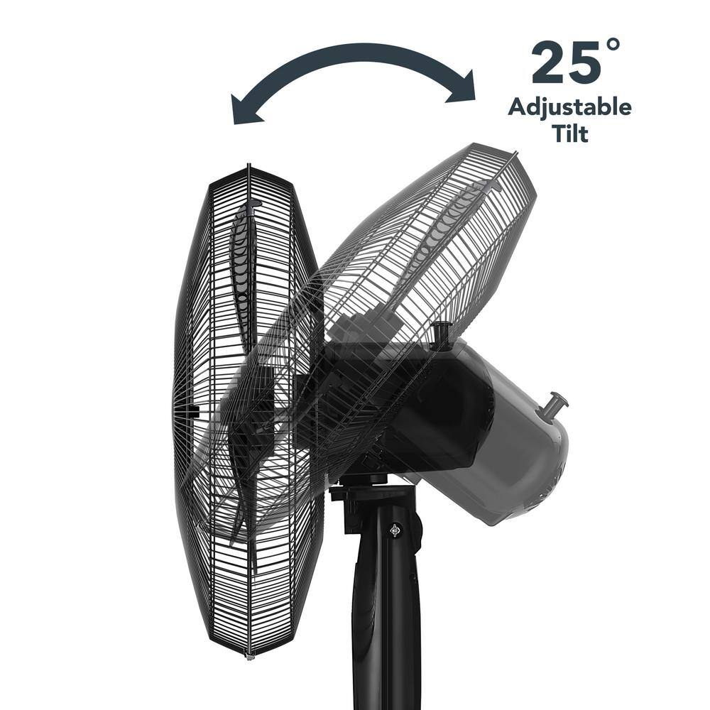 Hampton Bay 16 in. 3 Speed Digital Oscillating Standing Fan with Adjustable Height 12102