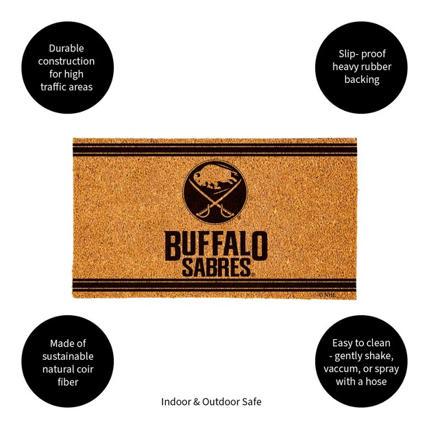 Evergreen Buffalo Sabreslogo Natural Coir 28 X 16 Inches Indoor Outdoor Doormat