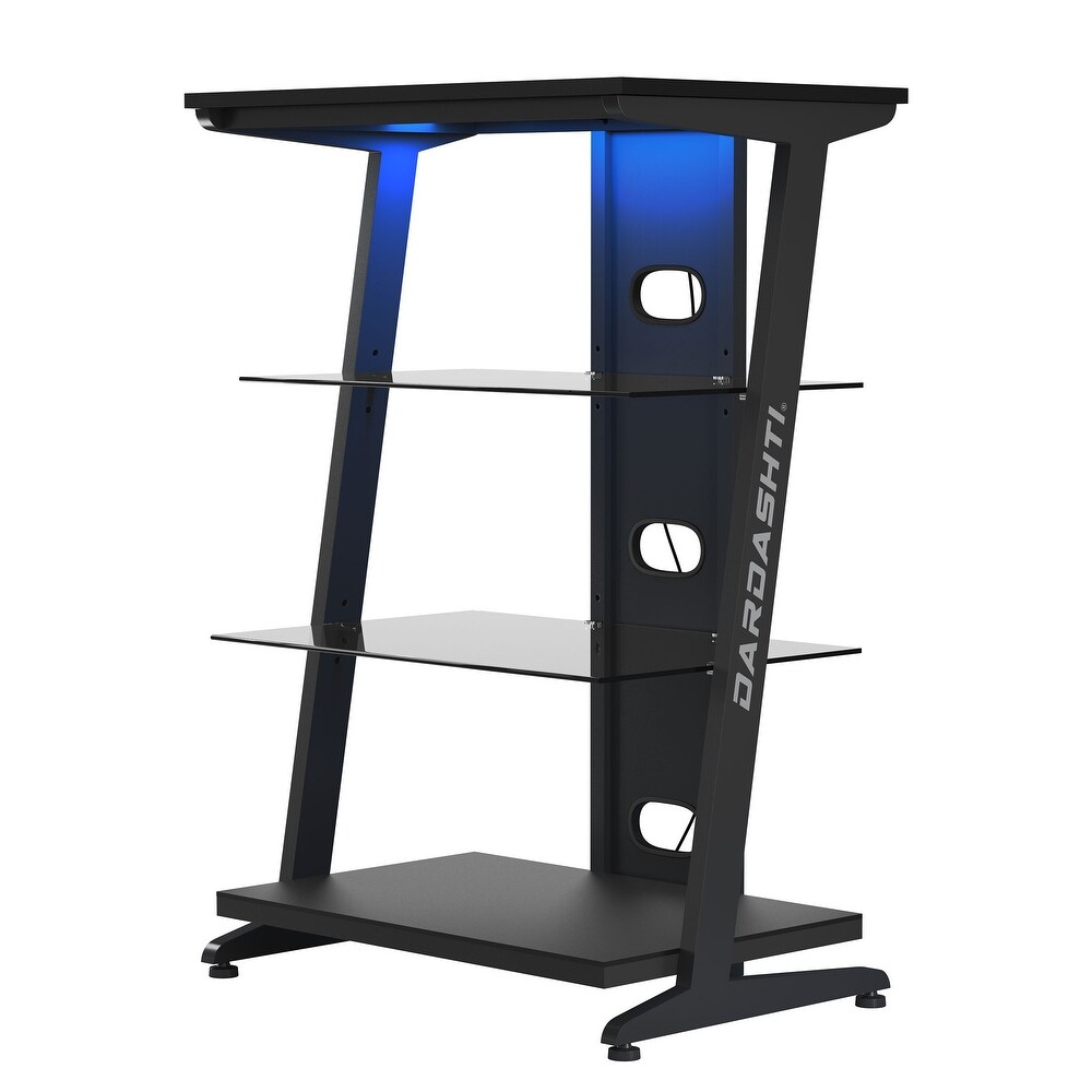 Dardashti 4 Tiered Tempered Glass Adjustable Gaming Shelf