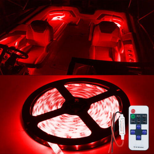 Wireless Waterproof LED Strip Light 16.4ft For Boat / Truck / Car/ Suv / Rv Red