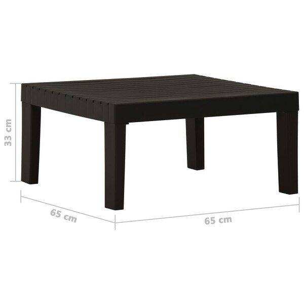 vidaXL Patio Lounge Table Plastic Gray