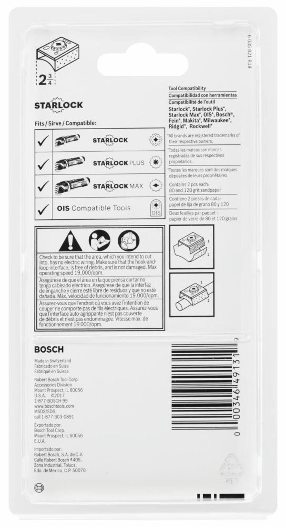 Bosch Starlock Oscillating Multi Tool Contoured Sanding Pad Kit 5pc OSL234SPCK from Bosch