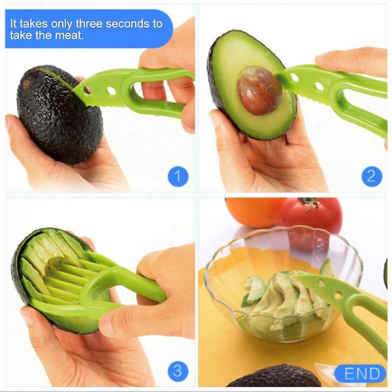 3pcs Pp Plastic Avocado Knife， Avocado Cutting Knife， Fruit Cutter， Avocado Slicer， Stone Removal And Pulp Separator