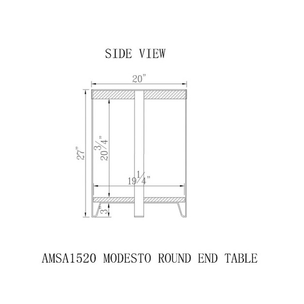 Modesto Diameter Round End Table Brown Alaterre Furniture