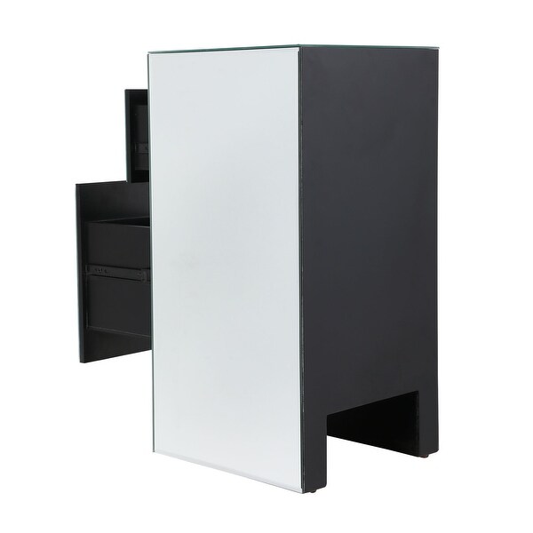 Mirrored Side Table End Table Nightstand with Drawers