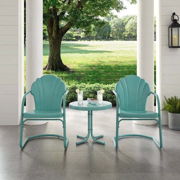 3pc Tulip Seating Set Blue Crosley