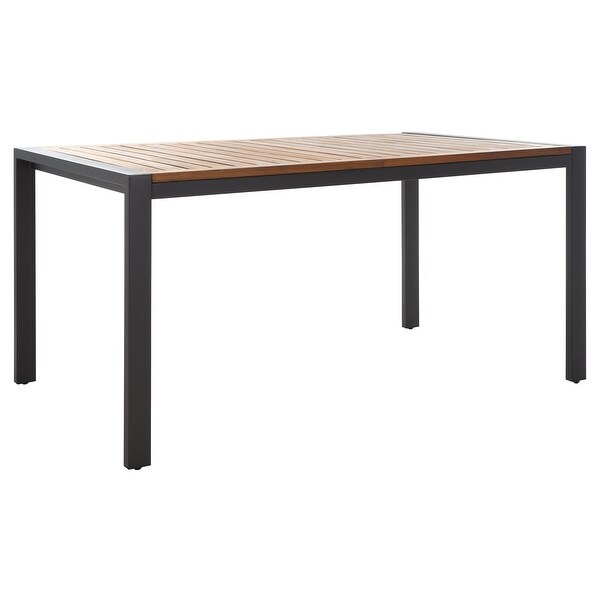 SAFAVIEH Outdoor Guthrie Solid Wood Rectangle Dining Table