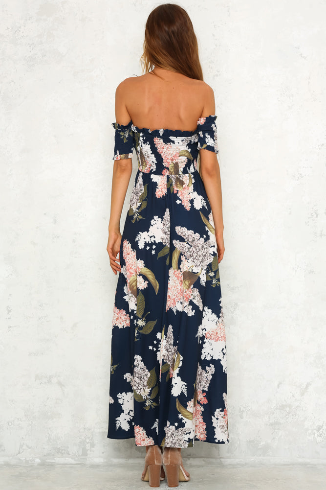 Kissed By A Rose Maxi Dress Navy