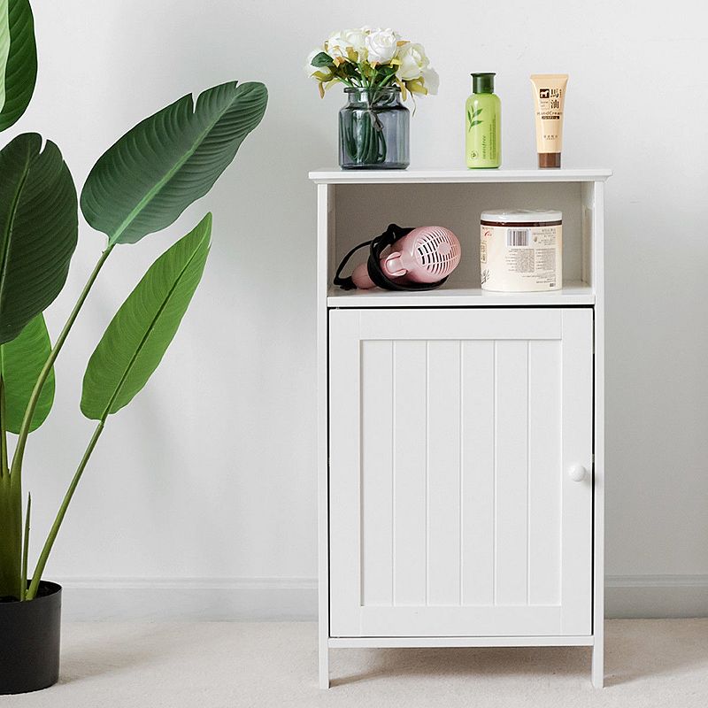 Bathroom Freestanding  Adjustable Shelf Floor Storage Cabinet