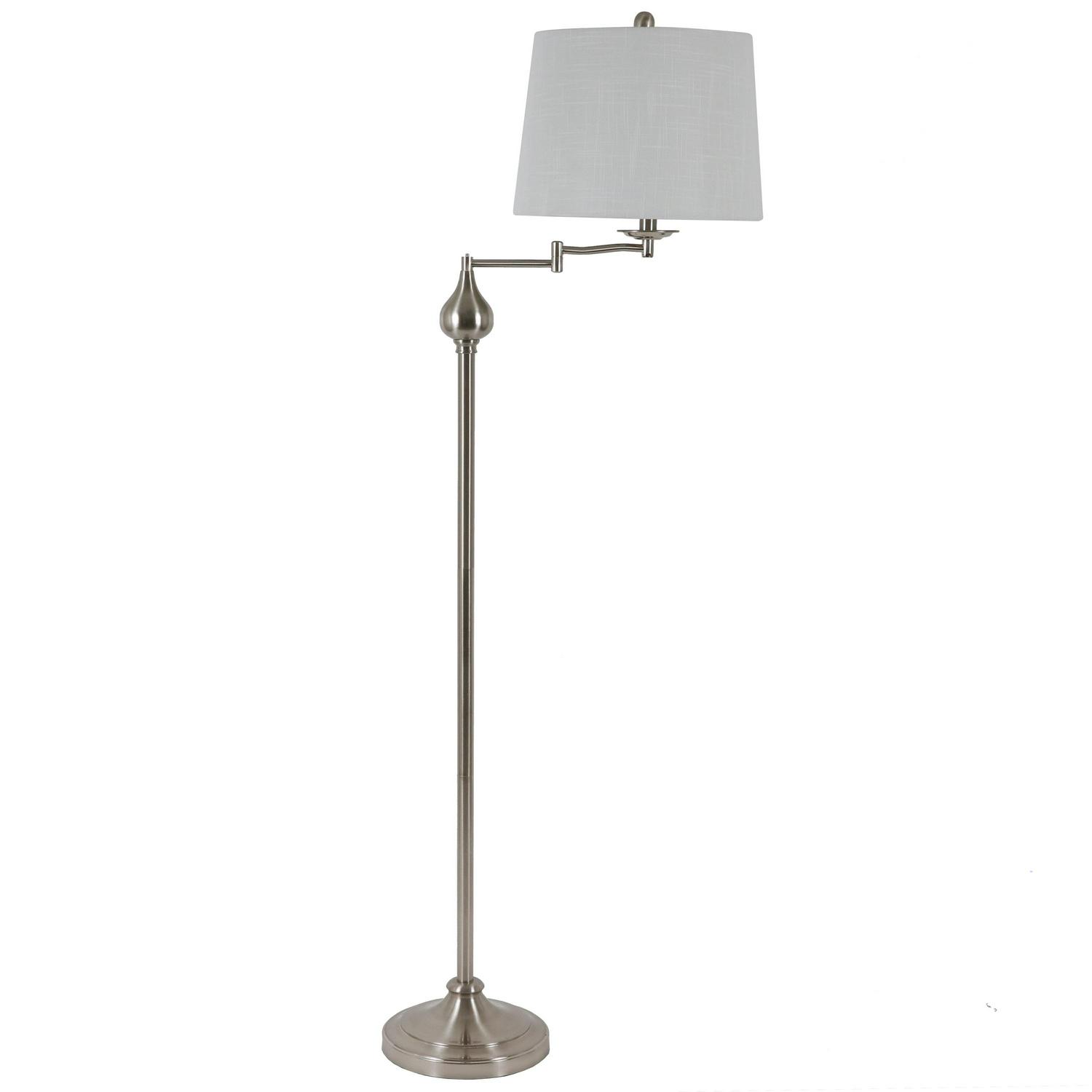 Decor Therapy Traditional Swing Arm Floor Lamp with Ball Accent， 63