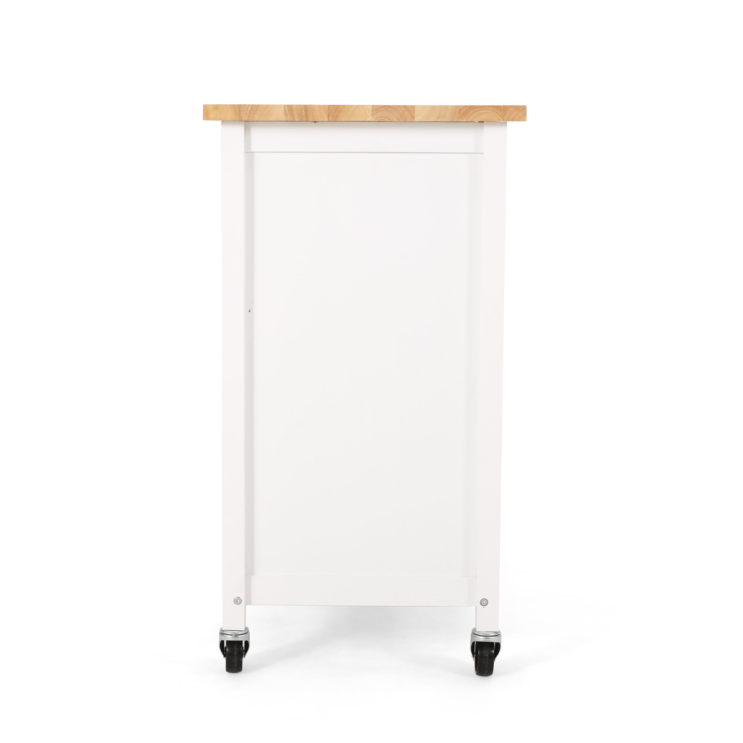 Carmelina Contemporary Kitchen Cart with Wheels