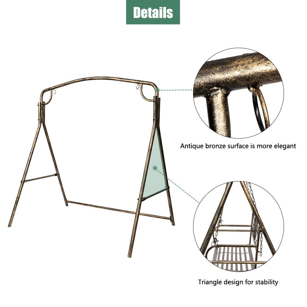 Ktaxon Outdoor Patio Garden Swing Chair Frame Suitable for Swing Chair and Hammock, Gold