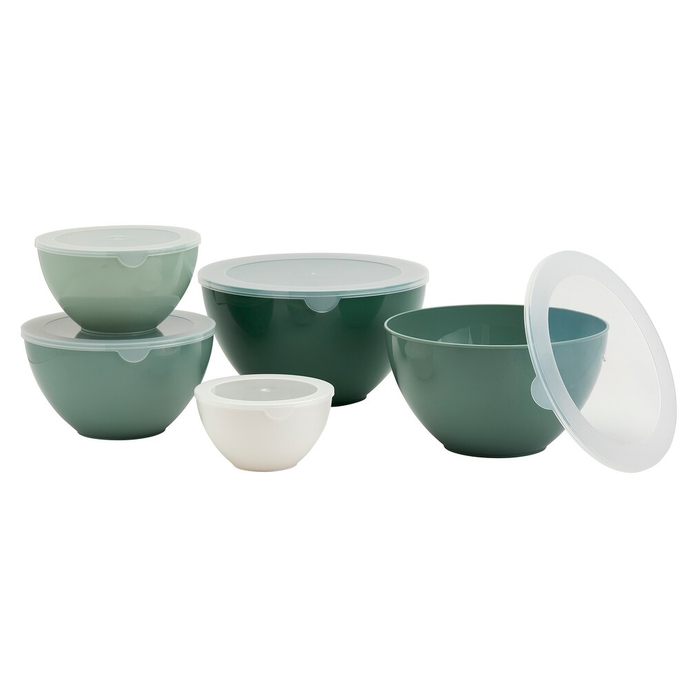 10 Piece Mixing Bowl Set with Lids  Gradient Fern Green