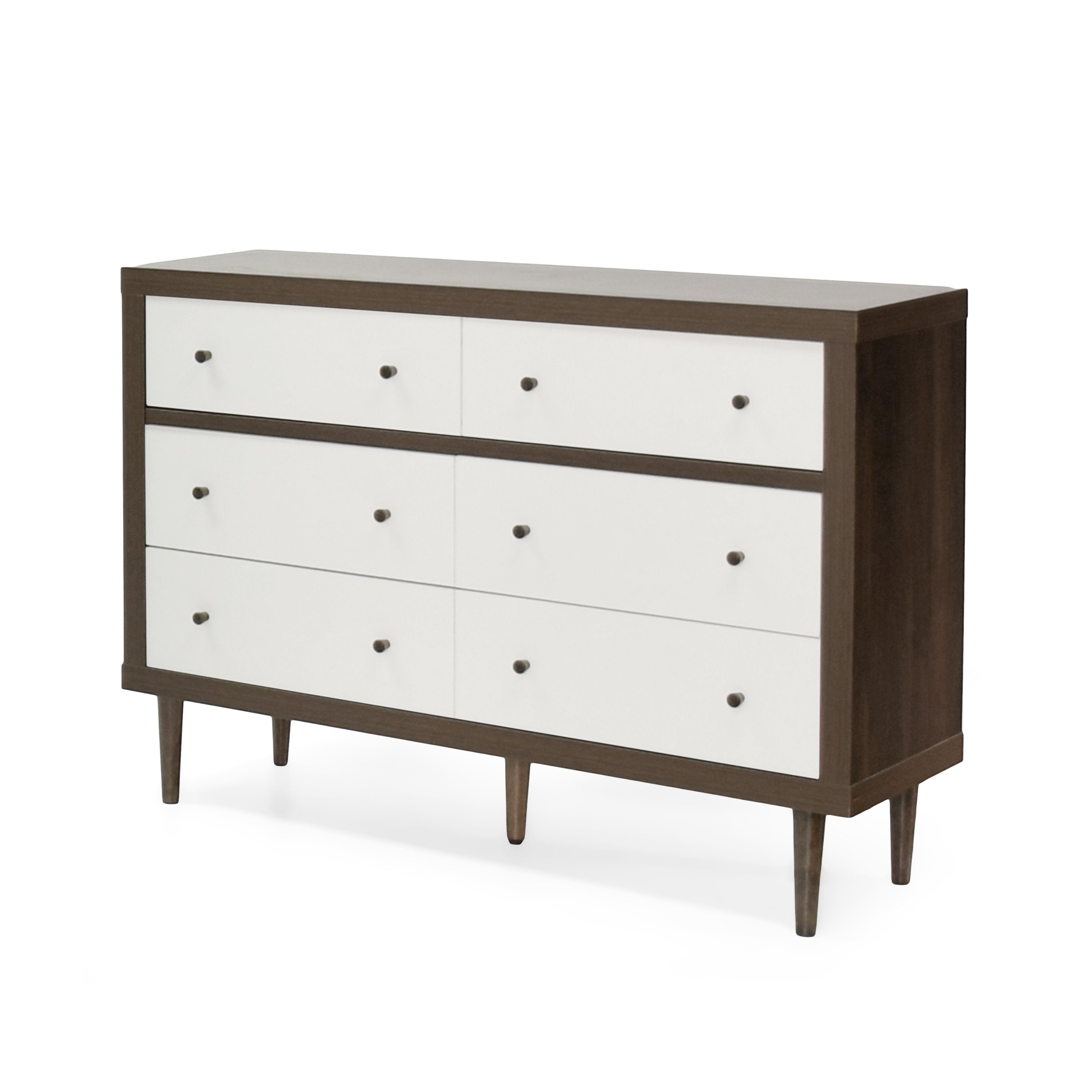 Farhart Mid Century Modern 6 Drawer Double Dresser