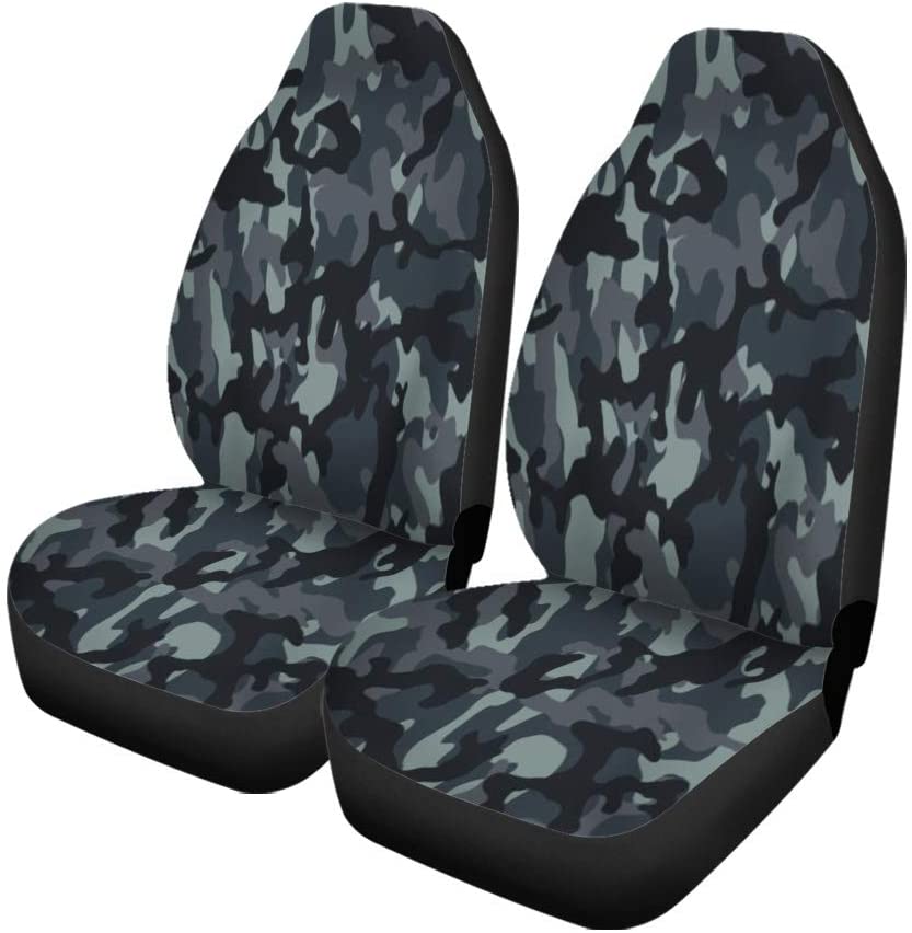 FMSHPON Set of 2 Car Seat Covers Camouflage Universal Auto Front Seats Protector Fits for Car，SUV Sedan，Truck