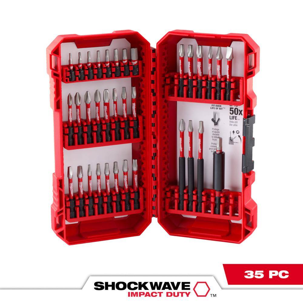 MW SHOCKWAVE Impact Duty Alloy Steel Screw Driver Bit Set (35-Piece) 48-32-4032