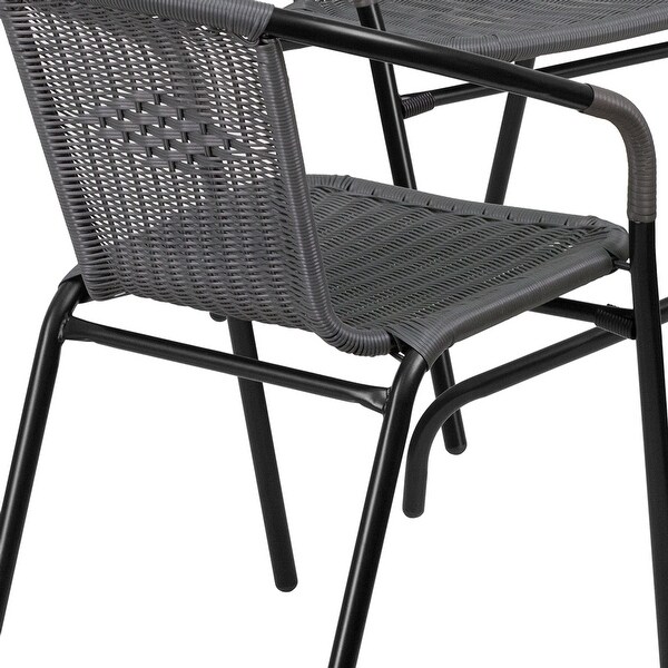 Powdercoated Aluminum/ Rattan Lightweight 5piece Outdoor Dining Set