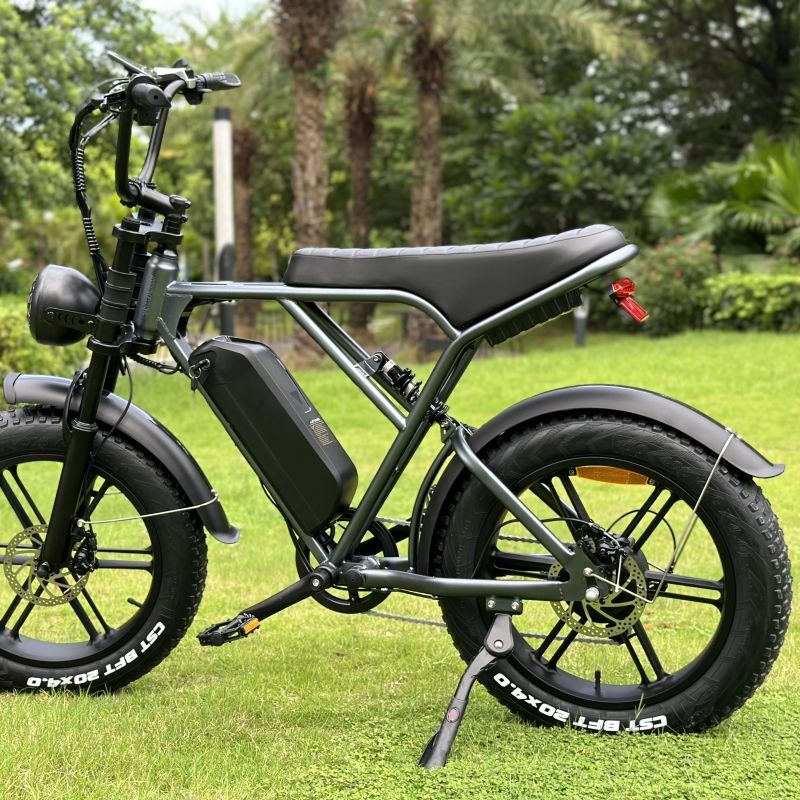 fatbike OUXI H9 ebike full front and rear suspension e bike 20 inches fat tire electric bike double battery 15ah electric ebike