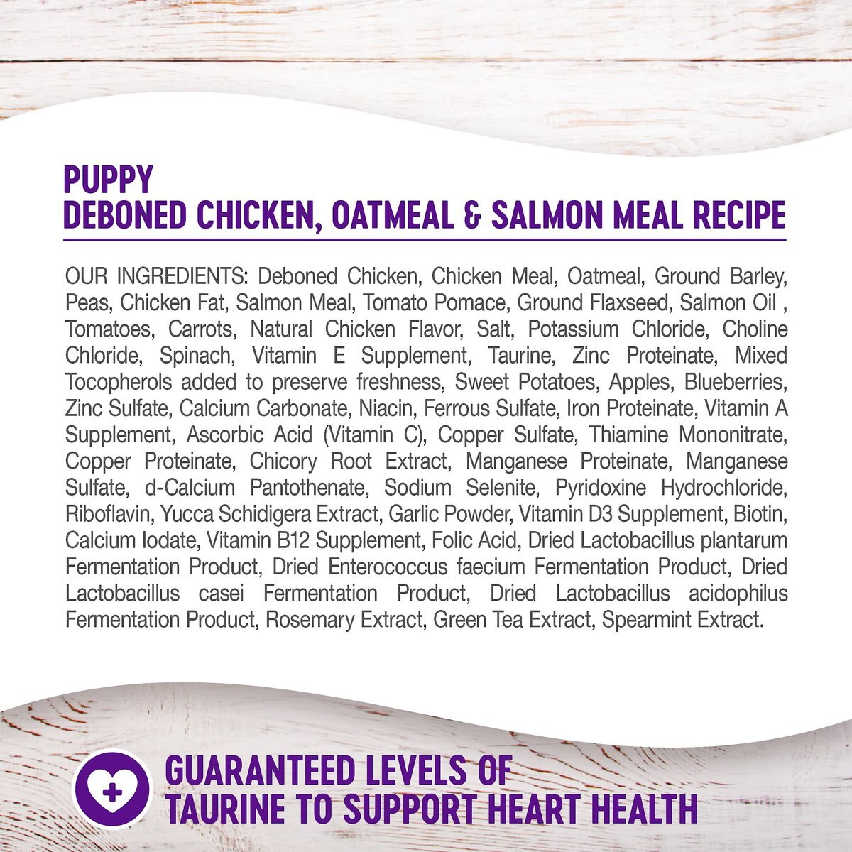 Wellness Complete Health Puppy Deboned Chicken， Oatmeal and Salmon Meal Recipe Dry Dog Food