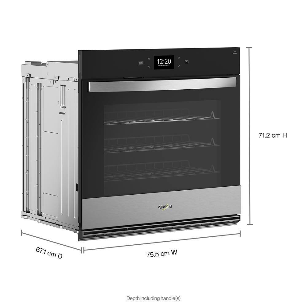 Whirlpool 30 in. Single Electric Wall Oven with True Convection Self-Cleaning in Fingerprint Resistant Stainless Steel WOES7030PZ