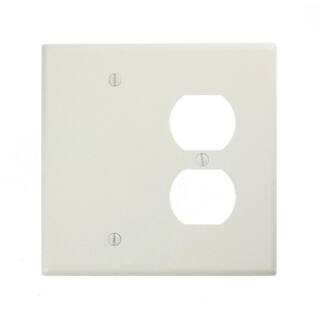 Leviton White 2-Gang 1-Toggle1-Duplex Wall Plate (1-Pack) 80508-W