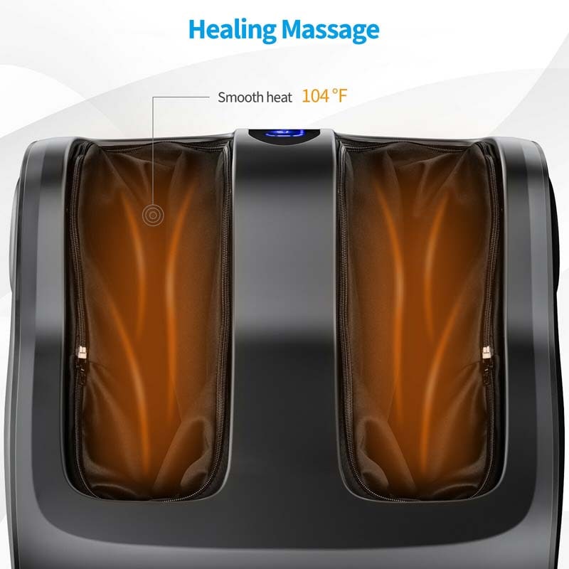 Foot & Calf Massager with Heat & Remote, Shiatsu Kneading Electric Massage Machine with Adjustable Tilt Base, Timer, LCD Screen