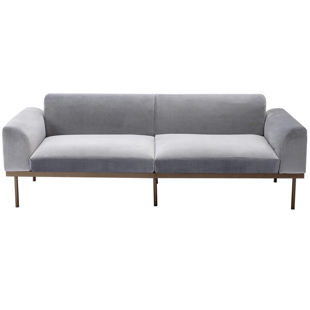 Modern Velvet Sofa with Metal Legs Loveseat Sofa Couch