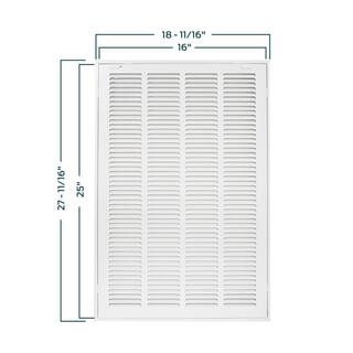 EZ-FLO 16 in. x 25 in. Steel Return Filter Grille White 61671