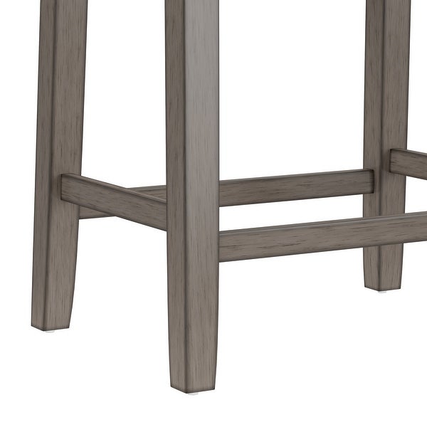 The Gray Barn Chatterly Wood Backless Counter Height Stool， Aged Gray - 24H x 18W x 12D