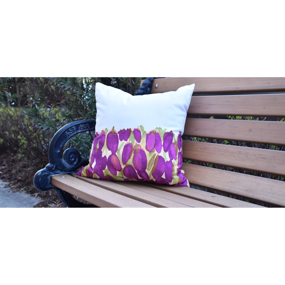 Sunset Tulip Garden 20 inch Floral Decorative Outdoor Pillow