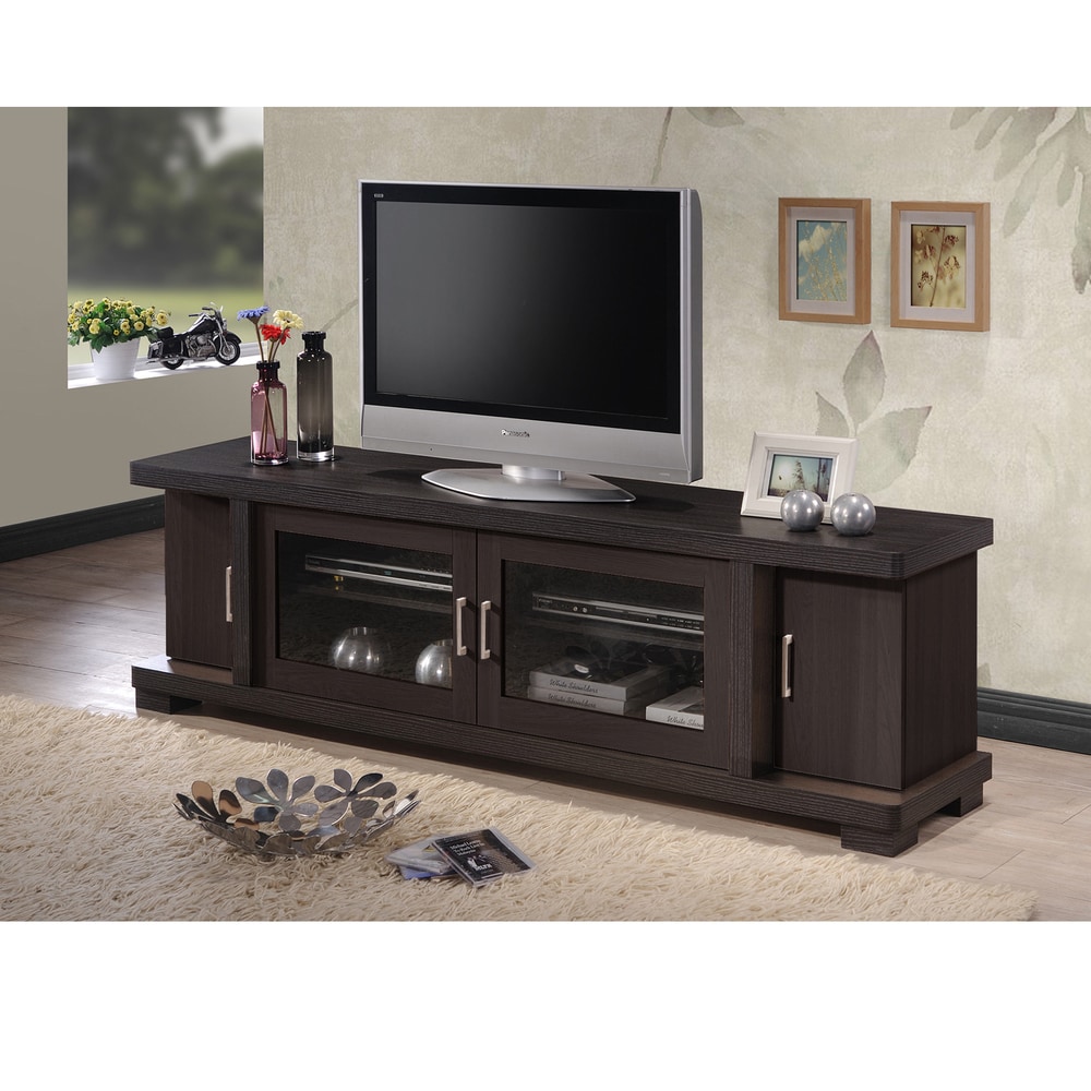 Porch   Den Kittery 70 inch Greyish Dark Brown Wood TV Cabinet