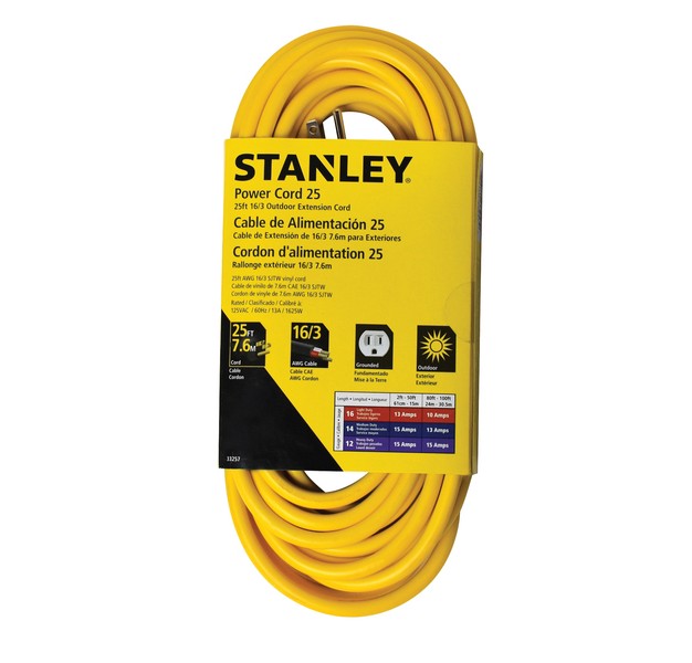 Stanley Tools Yellow Outdoor Power Extension Cord 25 Feet